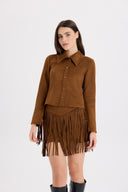 Püsküllü Süet Etek