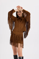 Tasseled Suede Skirt