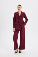 Oversize Form Bordo Blazer Ceket