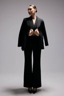 Yüksek Bel Siyah Wide-Leg Pantolon